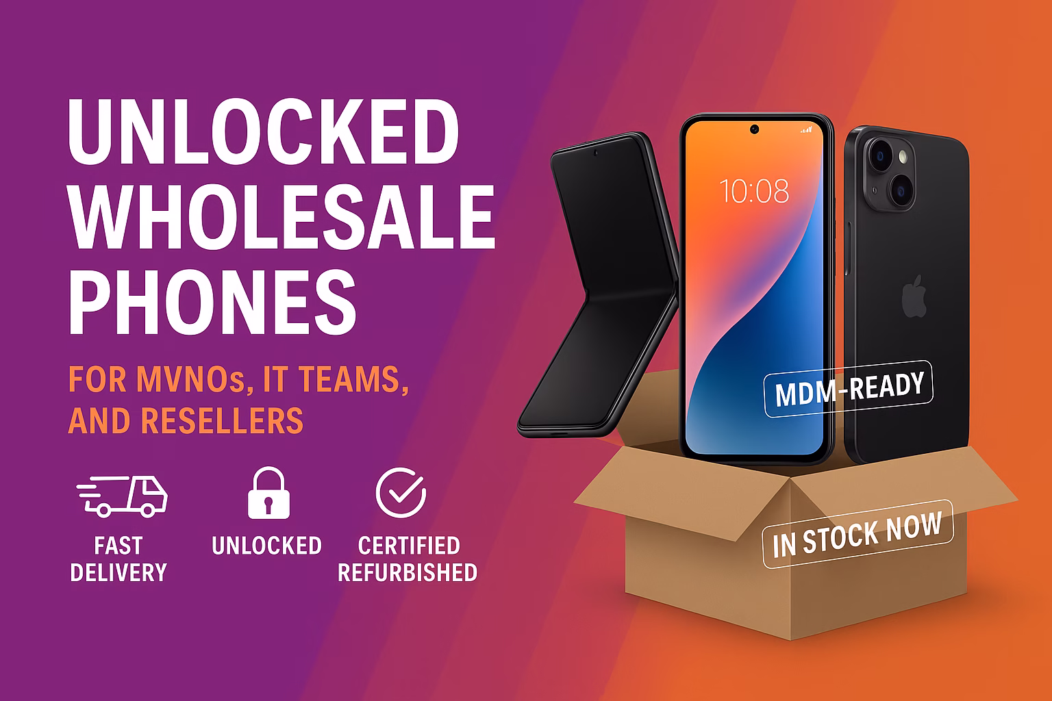 Wholesale Cell Phones Unlocked: Bulk Solutions for MVNOs, IT, and Resellers in 2025