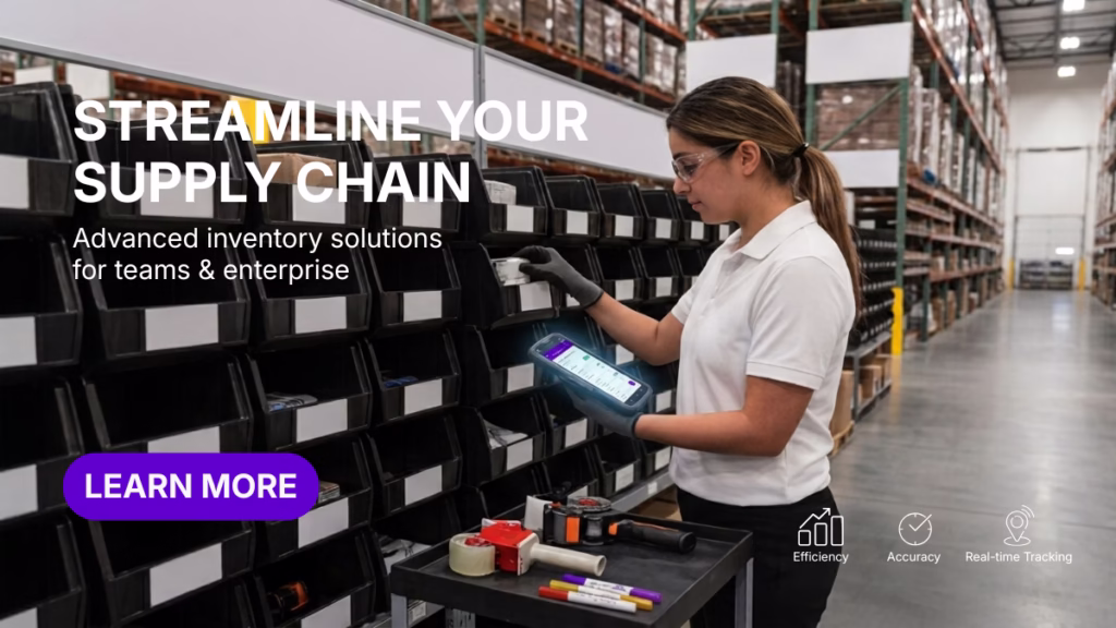 A technician scanning a mobile device terminal to log a bulk shipment of business smartphones for enterprise deployment in a corporate warehouse distribution center.