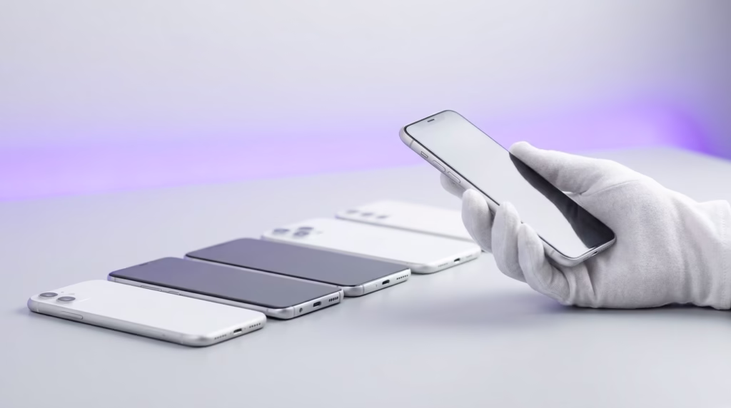 What is a refurbished phone — smartphones being quality-inspected before wholesale resale
