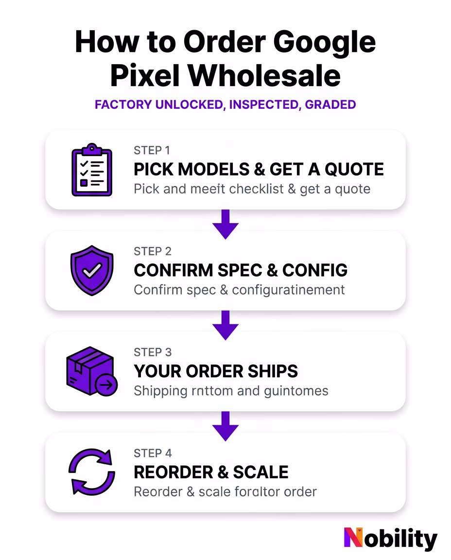 Four-step process for ordering Google Pixel wholesale devices