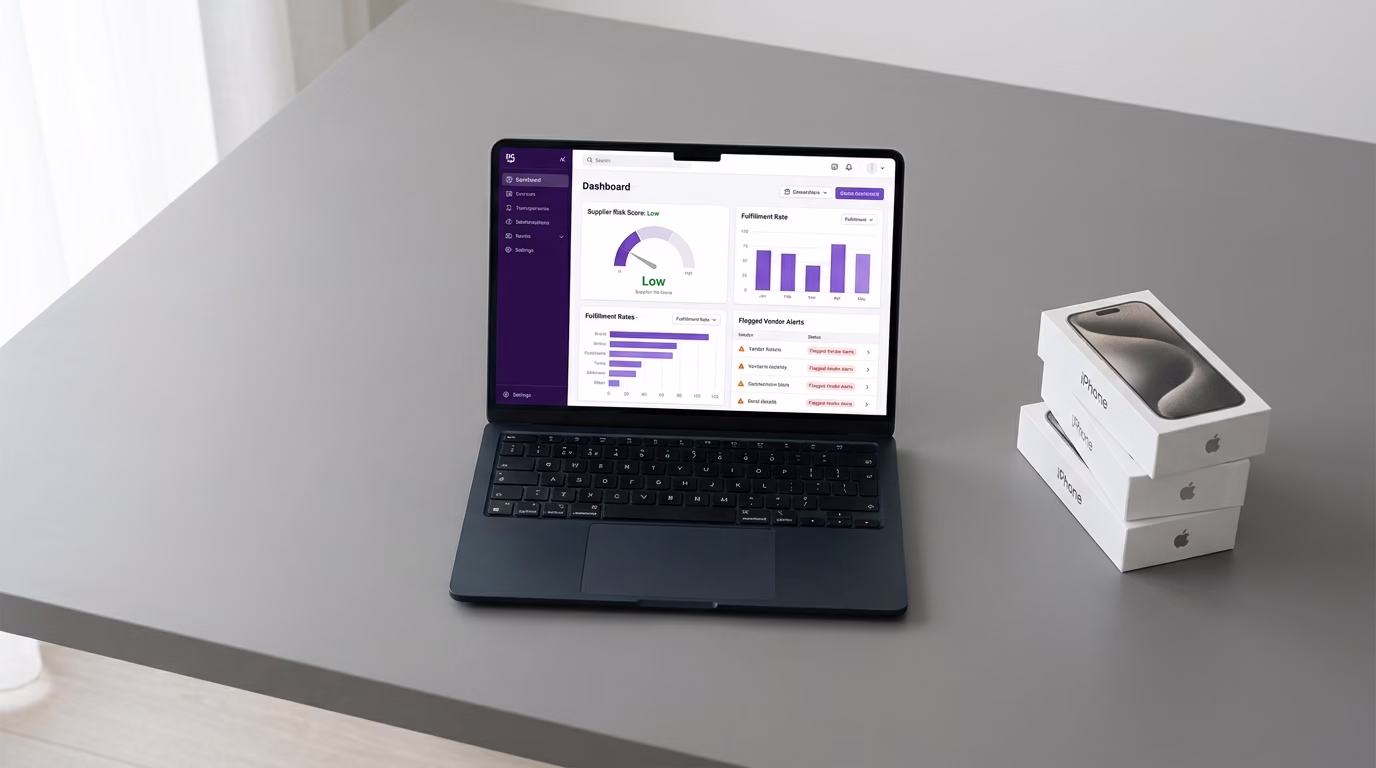AI dashboard for mobile procurement and bulk phone supplier vetting