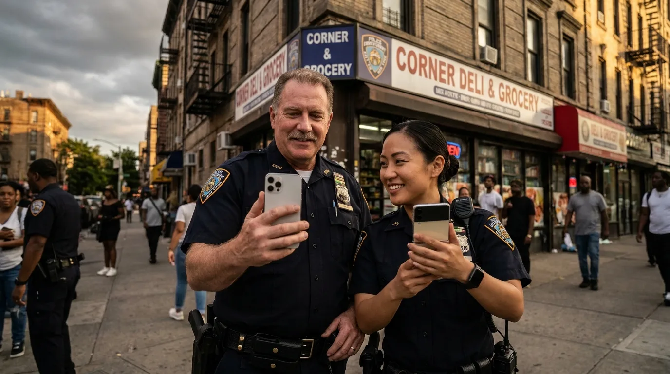 Police officer using Samsung Galaxy smartphone deployed through Knox MDM for public safety fleet management